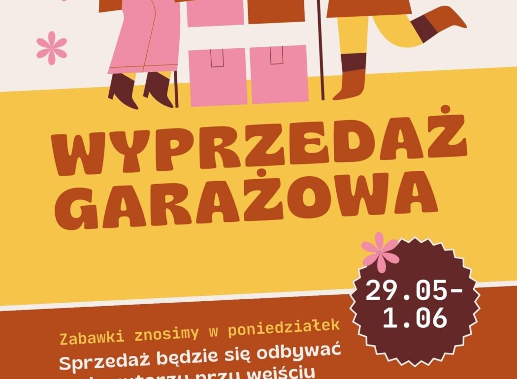 Plakat promujący wyprzedaż garażową